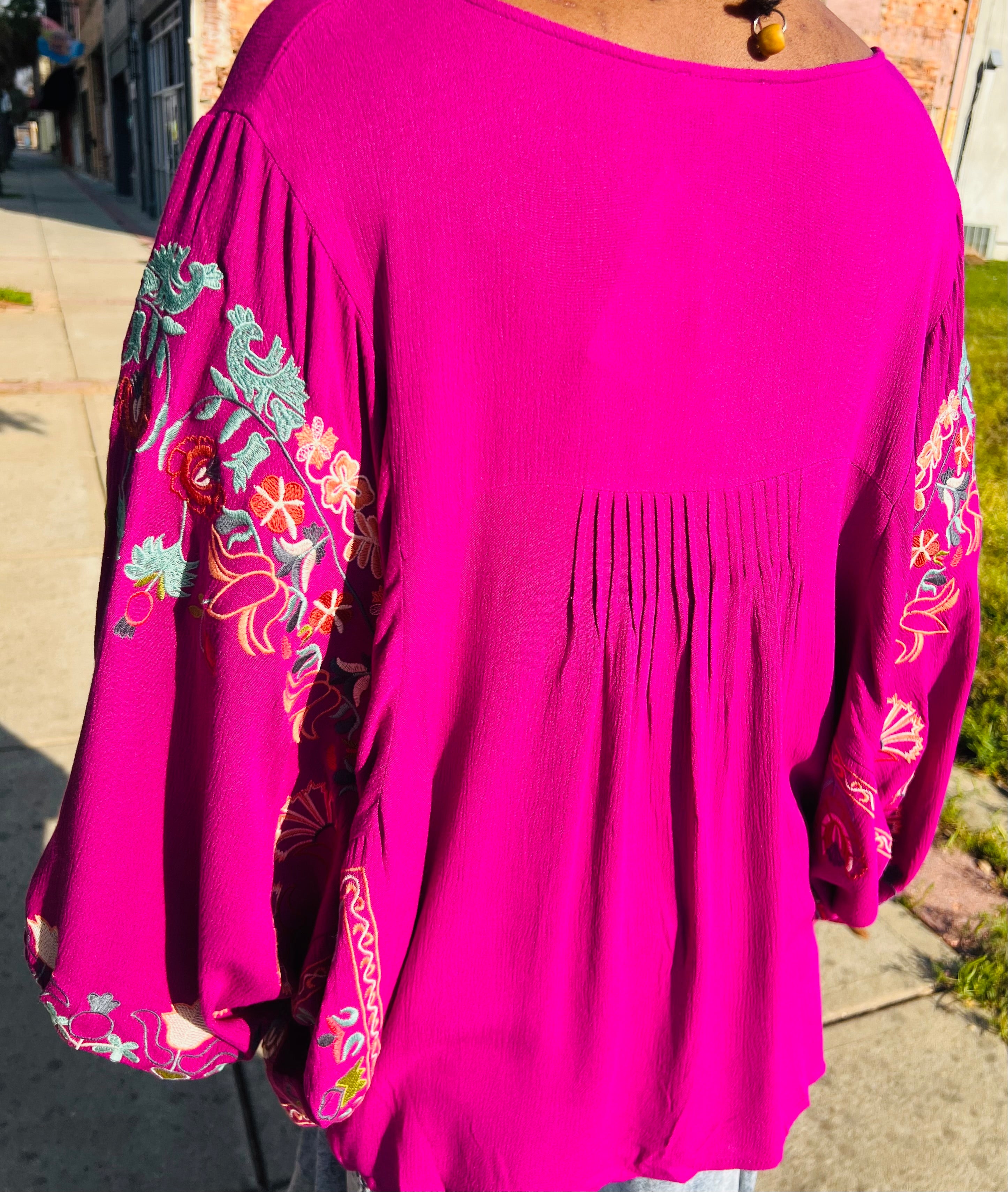 Peony Embroidered Blouse