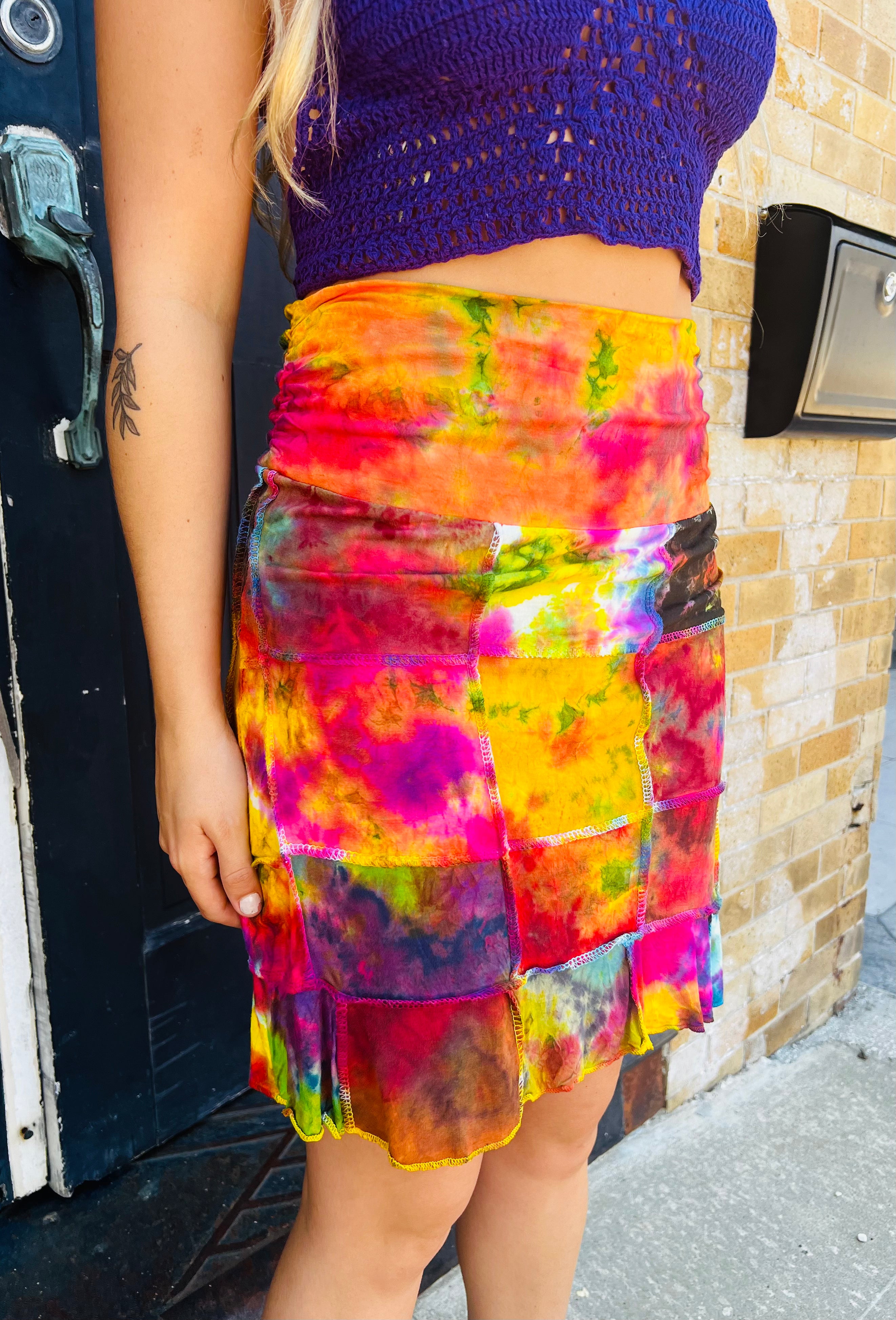 Patchy Tie Dye Skirt
