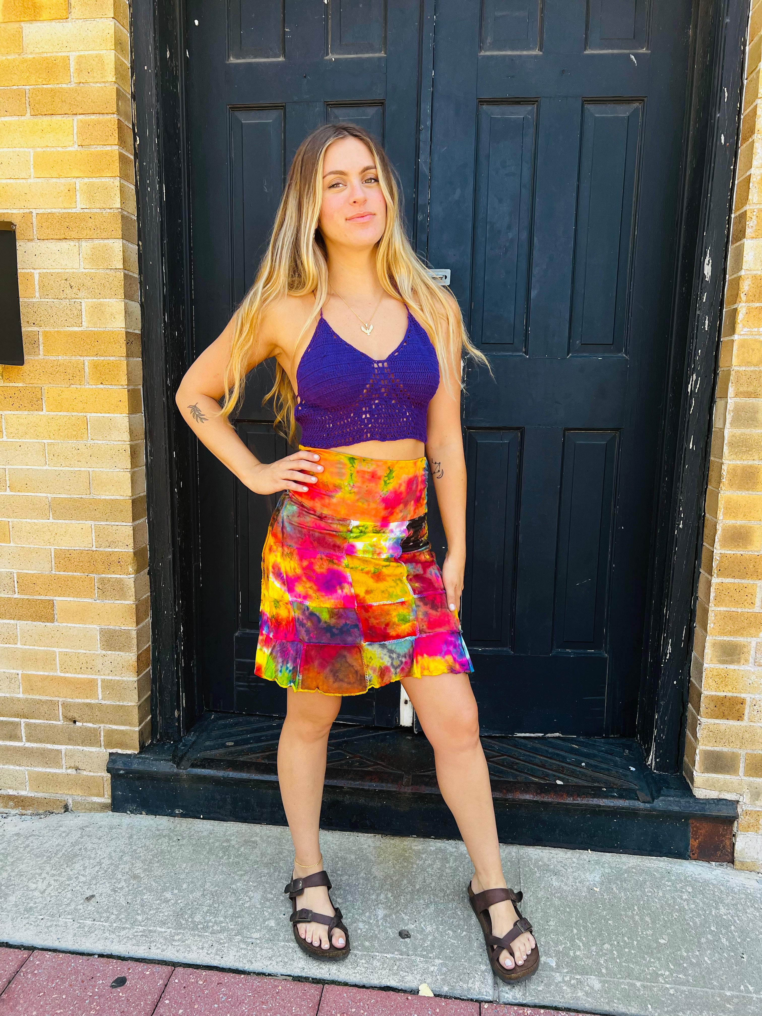 Patchy Tie Dye Skirt
